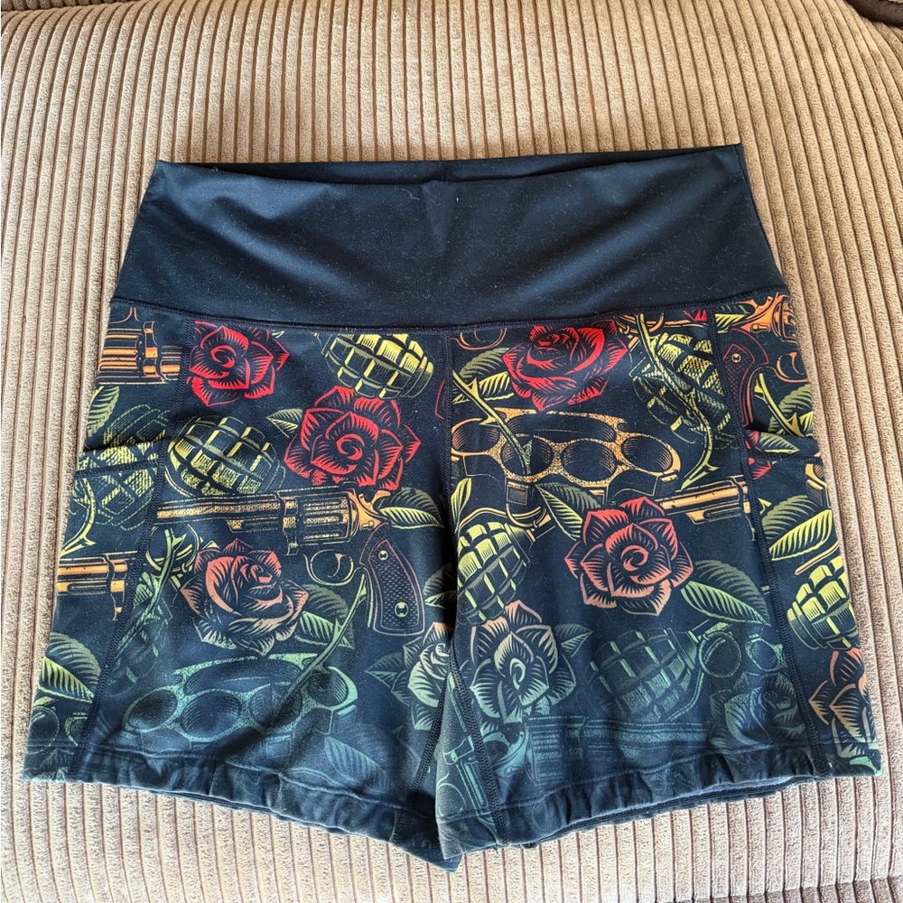 Constantly Varied Gear Black Floral Athletic Shorts